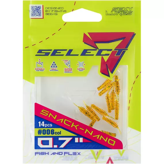 Силікон Select Snack Nano 0.7" #006 (14шт/уп), Довжина силікону: 0.7" (1.78 см), Колір силікону: 6, фото , изображение 2